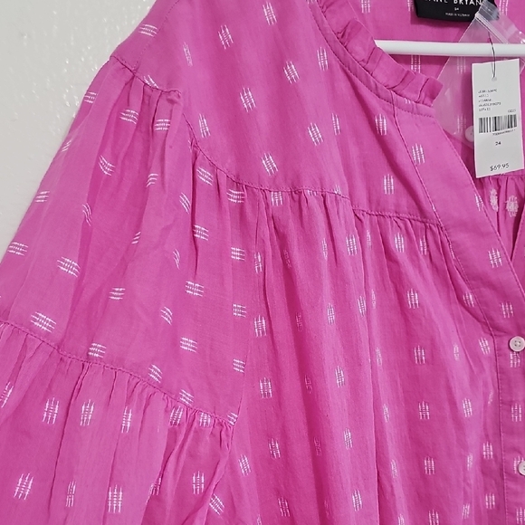 Lane Bryant Fuchsia Button-Down Blouse - Picture 6 of 6